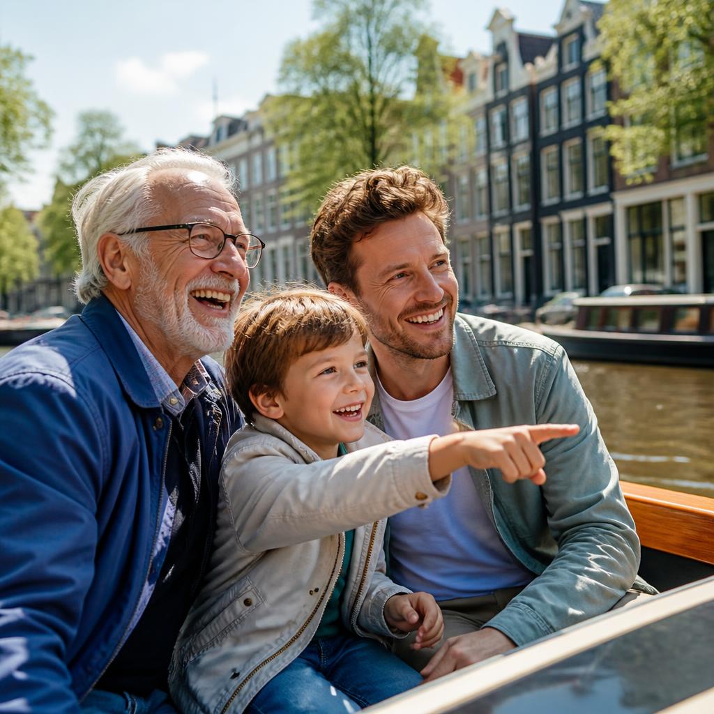 Drie generaties samen aan boord in Amsterdam
