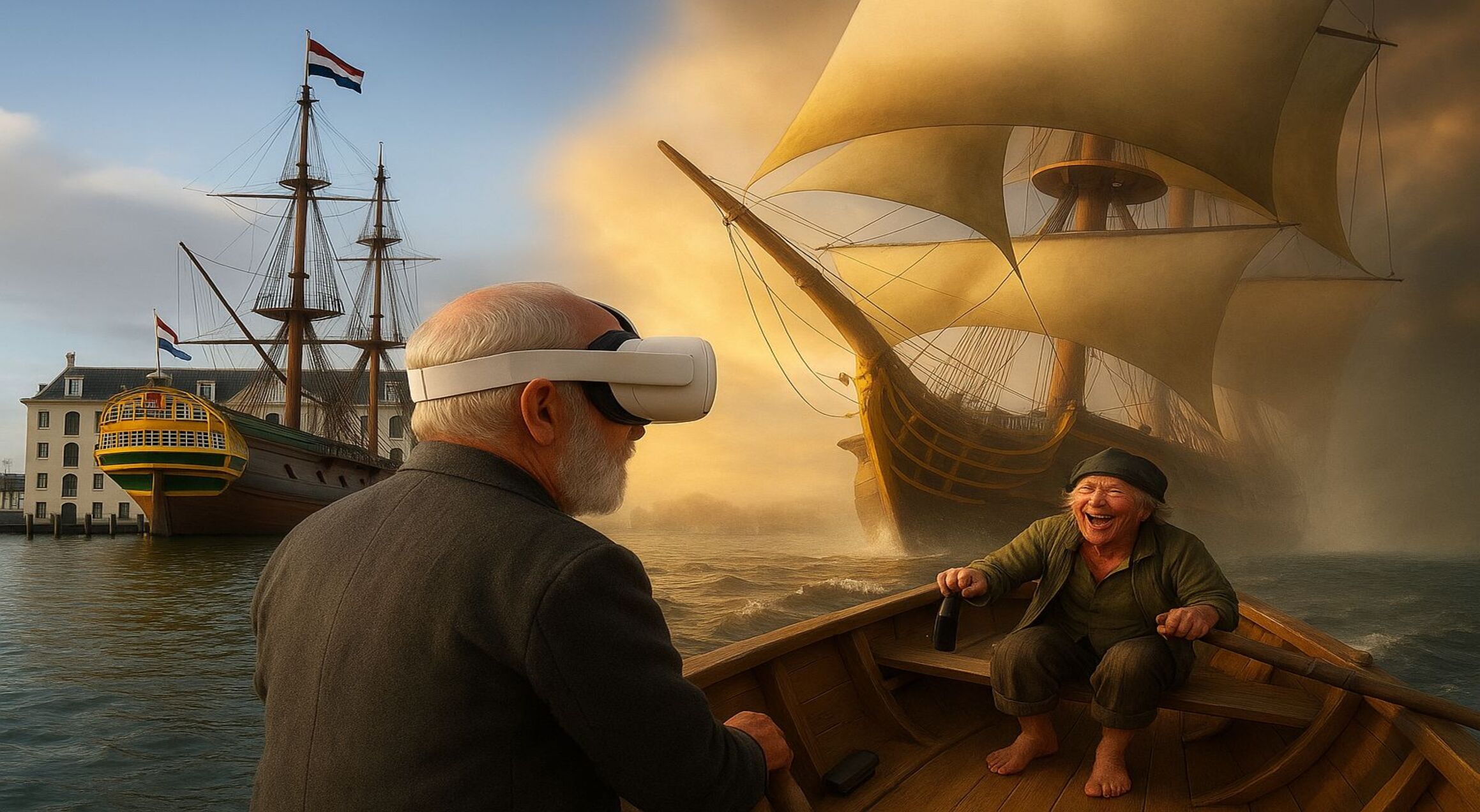 Kind met VR bril, lachend